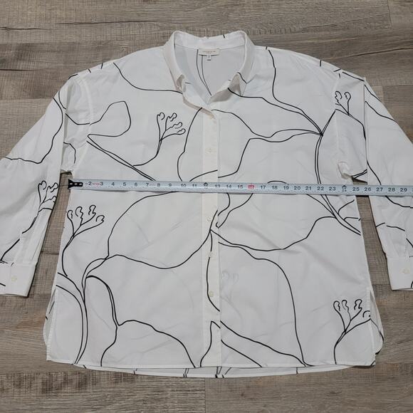 Lafayette 148 New York Button Up Shirt Size XL Geometric Art Print Boho Modern - Picture 6 of 6